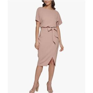 Kensie Tie Front Blouson Dress